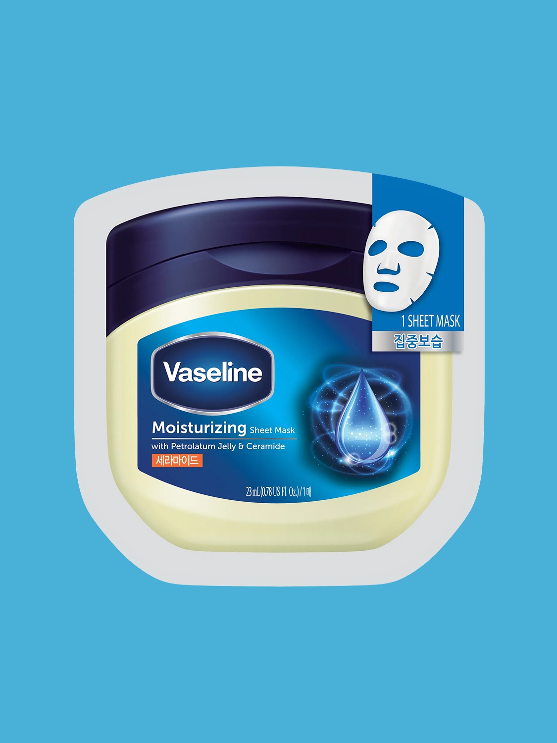 Vaseline 集中保湿面膜 · 单片 · 바세린 집중보습 마스크팩 · 1매 · Vaseline Intensive Moisturizing Sheet Mask · 1 sheet